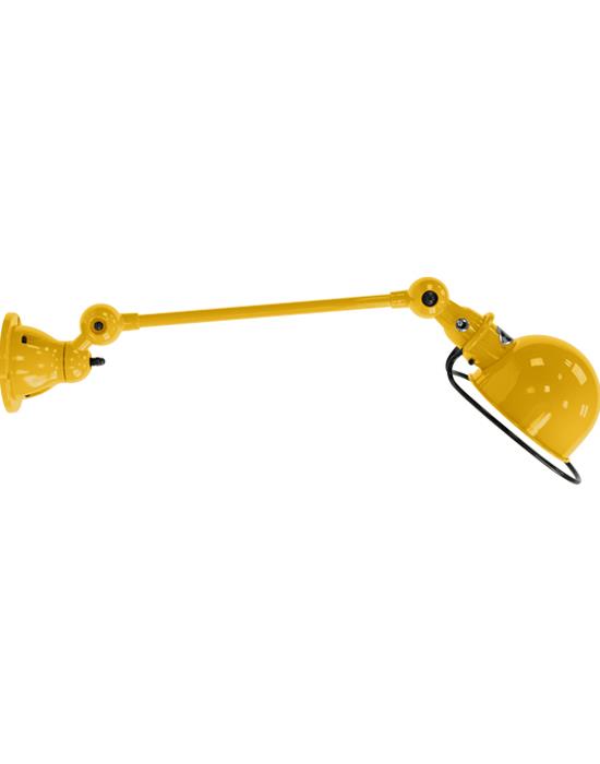 Jielde Loft One Arm Wall Light Mustard Gloss Switch Electric Cord And Plug