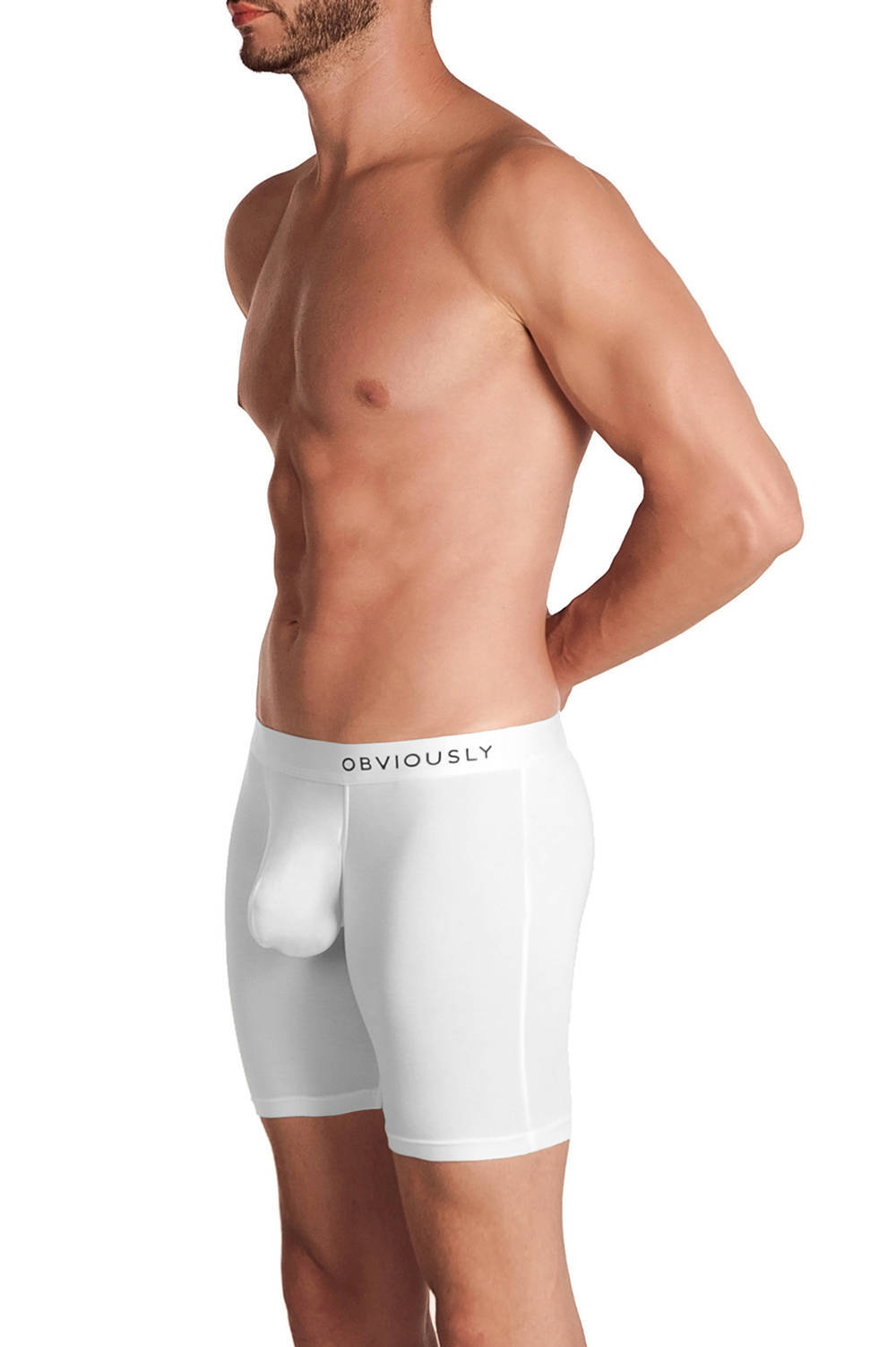 Shop new mid length trunk Obviously PrimeMan AnatoMAX Boxer Brief 6 inch Leg men's underwear shorts with their biggest pouch. International shipping