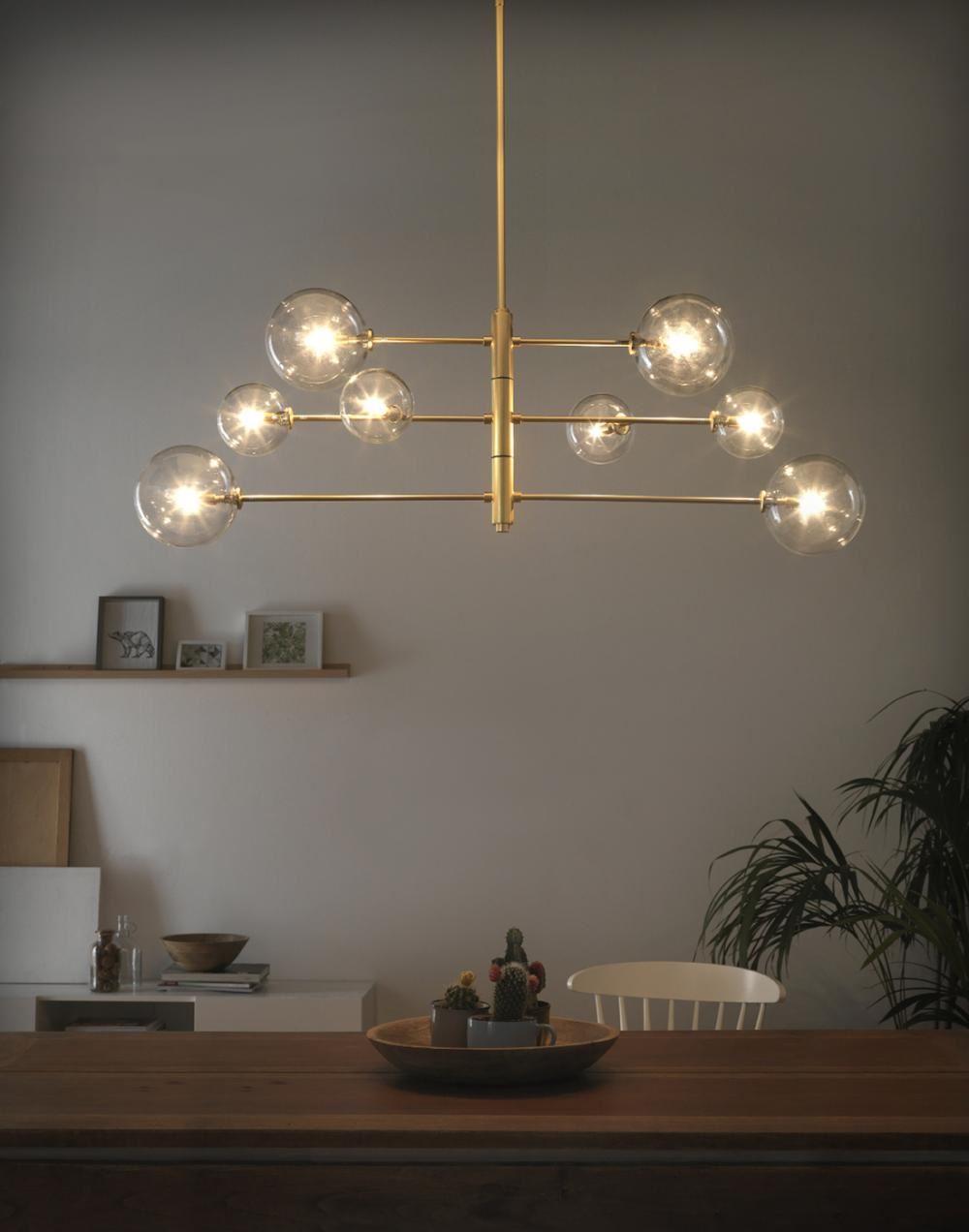 Aromas Atom Pendant Light Brass Clear Brassgold Designer Pendant Lighting