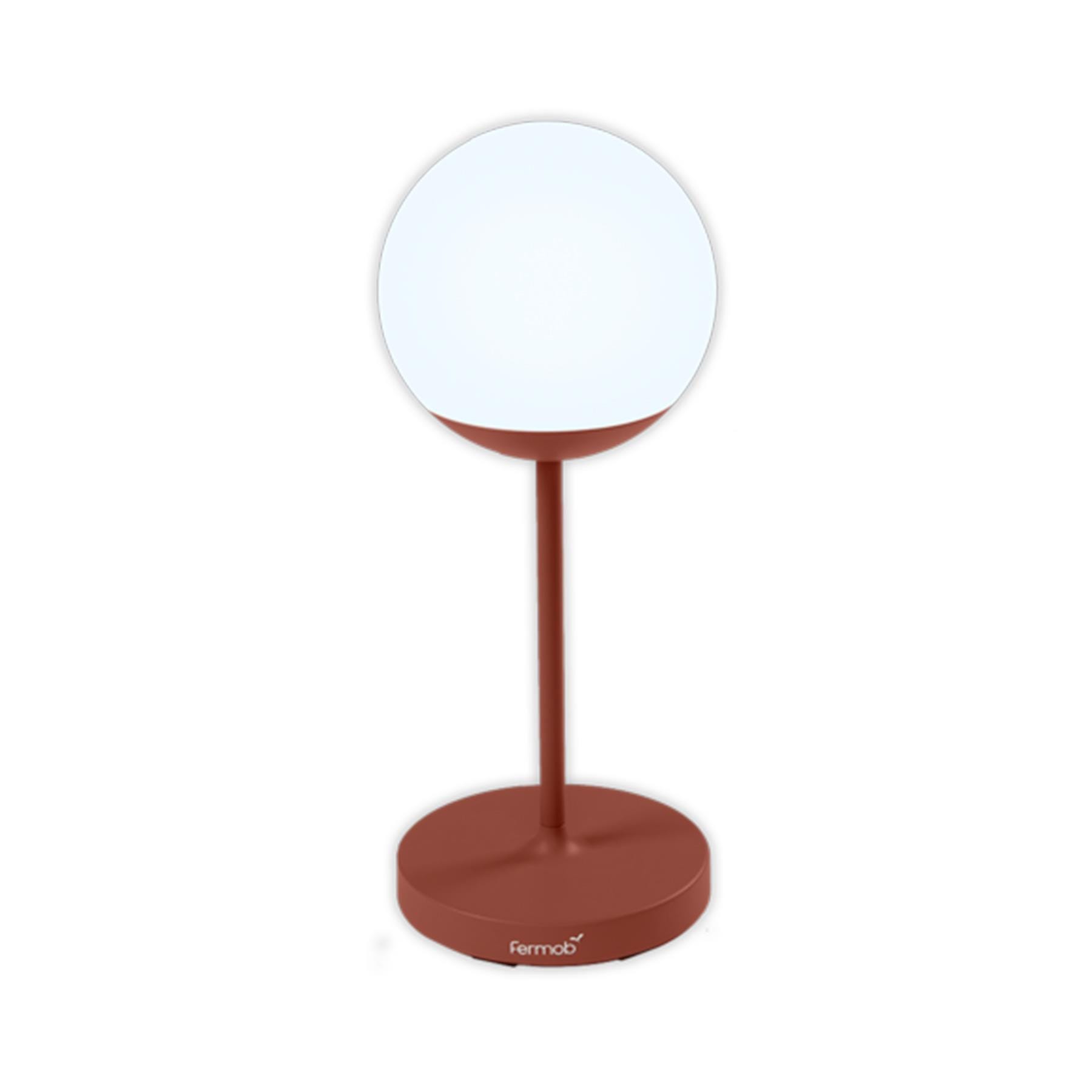 Fermob Mooon Rechargable Light Red Ochre Outdoor Lighting Outdoor Lighting