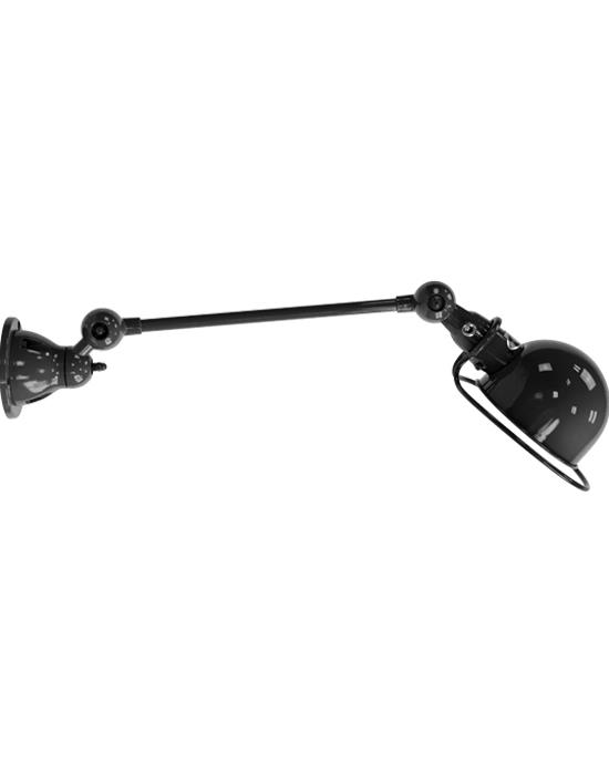 Jielde Loft One Arm Wall Light Black Hammered Gloss Switch Electric Cord And Plug