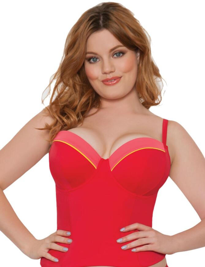 The Curvy Kate Bon Voyage Tankini top comes with an underwired concealed padded bra support, and has been designed to fit like the popular Daily Dream range. The straps are adjustable.  20802-34855-518687 CS3216 Tankini