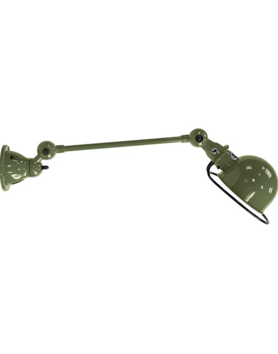 Jielde Loft One Arm Wall Light Olive Matt Integral Switch On Wall Base