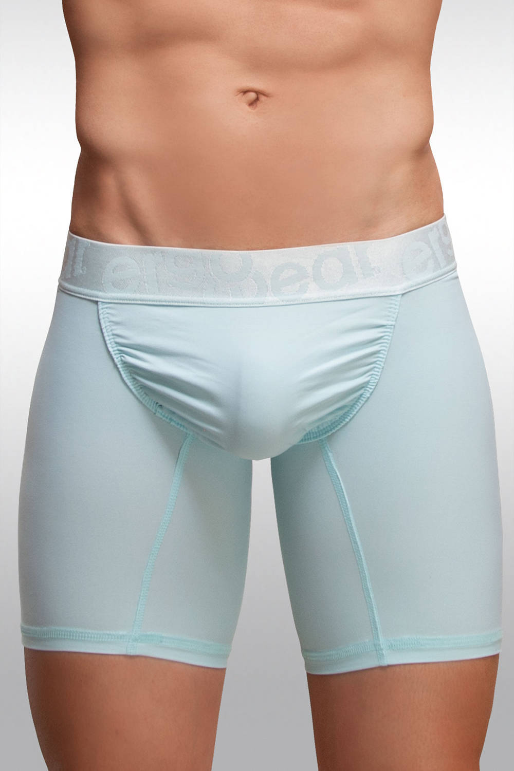 Men's underwear longer leg boxer brief in silky microfibre. Enhancing male shorts with a deep branded waistband. International shipping to over 80 countries