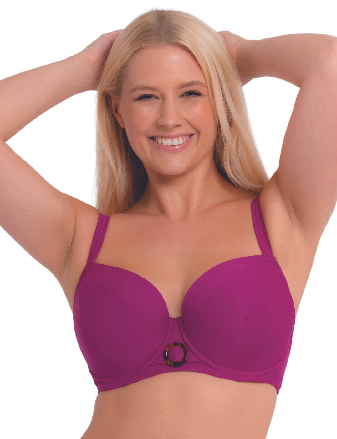 The Retro Sun padded balcony bikini top by Curvy Kate is perfect for adding some retro glamour to your beach look. The flirty balcony cups offer great lift and support and the padding gives you great coverage, ideal if you're hitting the pool. Underwired cups give you all-day support. The adjustable shoulder straps are also convertible, allowing you to wear them as a cross back. Fastening at the back with a secure clip.  Adjustable and convertible shoulder straps Balcony cups lift and separate for a defined cleavage Padded cups offer great coverage and volume Country of origin: China Composition: Main: 80% Nylon &pipe; 20% Xtra Life Lycra Composition: Lining: 100% Polyester Composition: Lining 2: 100% Nylon Composition: Wing Mesh: 73% Nylon 27% Elastane Listed in UK sizes  55589-99051-1282762 CS019300 Balcony Bikini Top