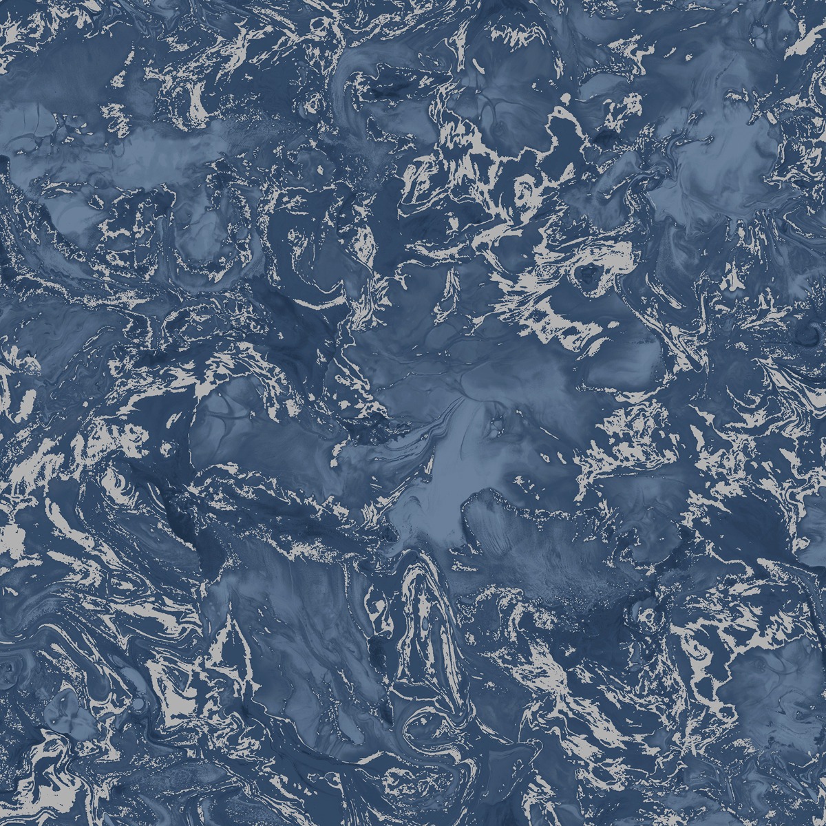 Muriva Elixir Marble Blue & Silver Wallpaper 10m x 53cm, Blue
