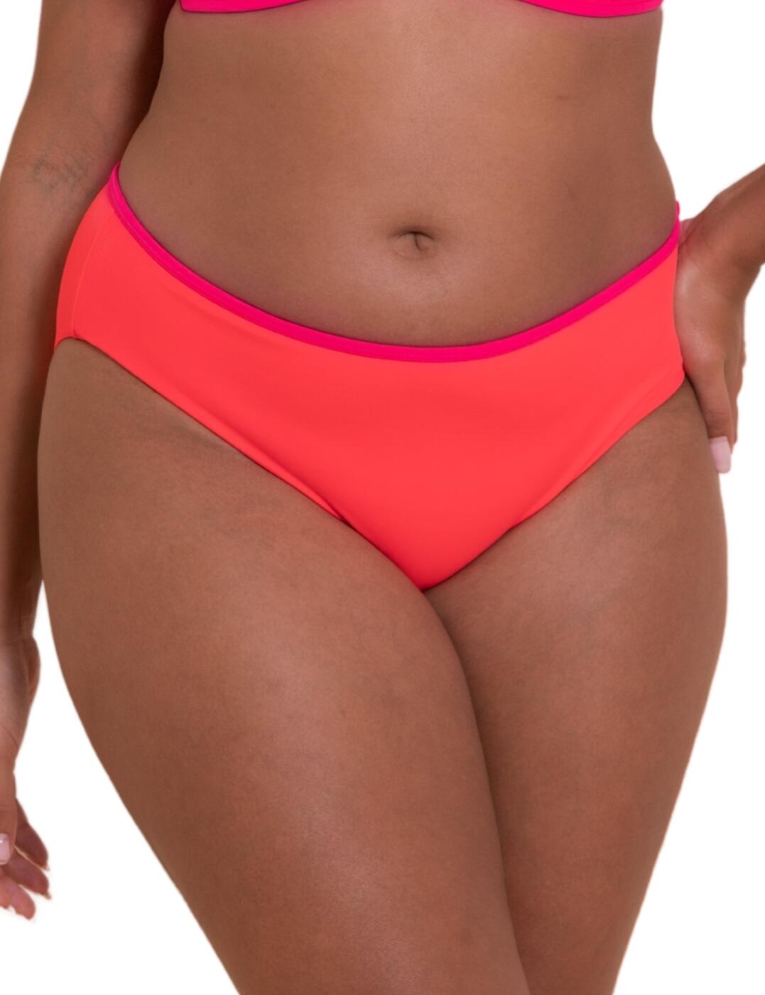 Turn heads at the poolside with this classic bikini brief from the Curvy Kate Minimalist range. Offering moderate rear coverage with a mid-rise waist keeping a modest but fun look, these bikini briefs are a perfect addition to any holiday wardrobe. The high leg cut gives a figure elongating effect for a flattering silhouette. Featuring a vibrant print perfect for those hot summer days. Matching items available for a coordinated swimwear outfit.