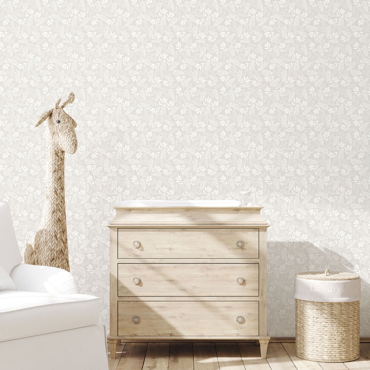Galerie Tiny Tots 2 Tree Leaf Silver Grey Wallpaper G78380, Silver