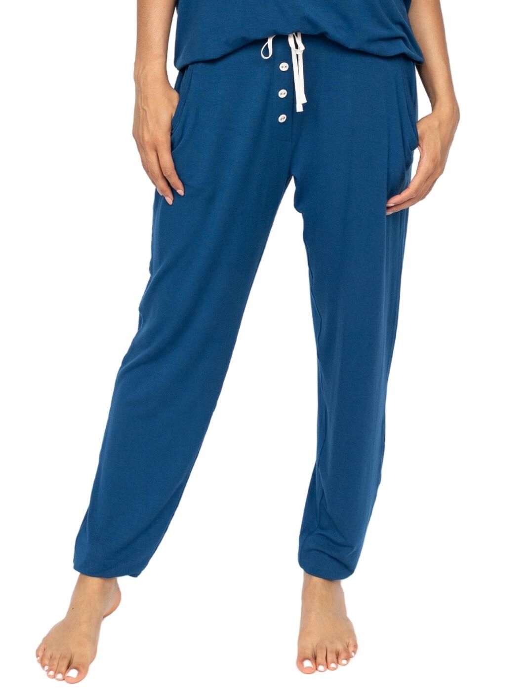 Unwind in style with the Harriet jersey pyjama bottoms by Cyberjammies. Crafted from super-soft, sustainably sourced fabric, these pyjama bottoms redefine nightwear, promising ultimate comfort on cosy evenings and lazy mornings alike. They feature jogger-esque cuffs for a sporty chic feel, while the elasticated waistband and adjustable drawstring ensure a perfect fit for every shape. For a modern touch, chic faux button details and two practical side pockets allow you to lounge in convenience, effortlessly blending fashion and functionality. Pair with coordinating Harriet loungewear to complete your cohesive cosy look.