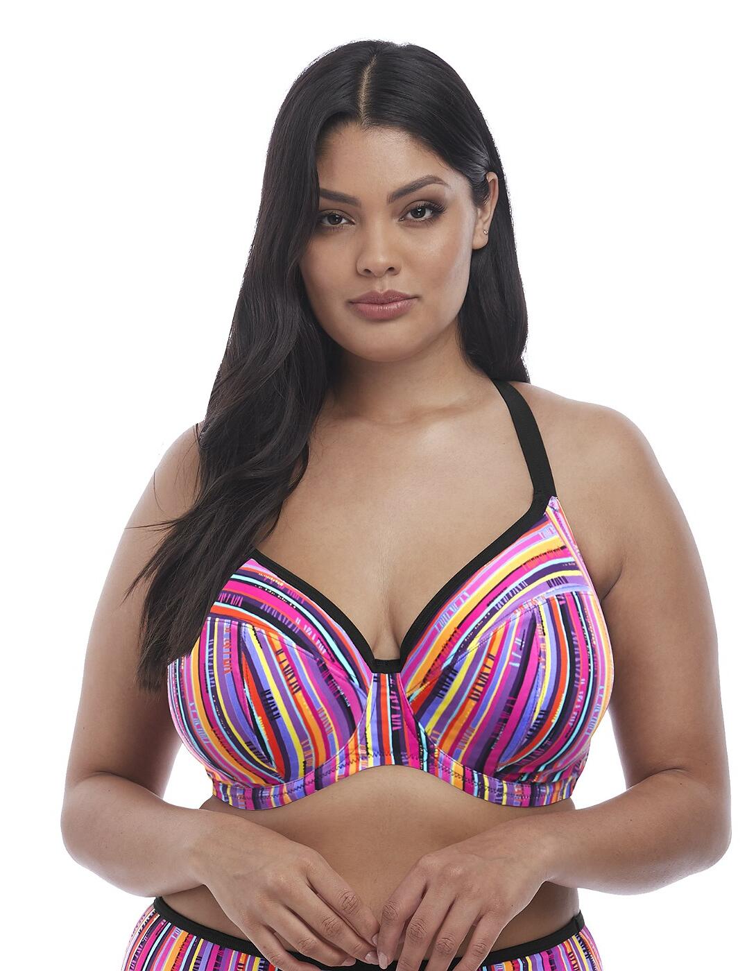 Stun in the sun with the fabulous Nomad range from Elomi! Designed from a lightweight multi-colour printed fabric and finished with black binding round the neck edges for a modern look. The bikini top is manufactured using soft touch materials ensuring comfort at all times. The bikini is underwired for support and uplift and also features adjustable straps for an individual fit that suits you. The bikini also features a gorgeous plunging centre and the straps are multi way for extra option when wearing the bikini top.  Chic and feminine design Comfortable fit and feel Underwired for support Adjustable straps Multi way straps Plunging centre Stunning print Flattering shape Matching co-ordinates available Listed in UK sizes  38480-70820-1097591 7182  Tankini Top
