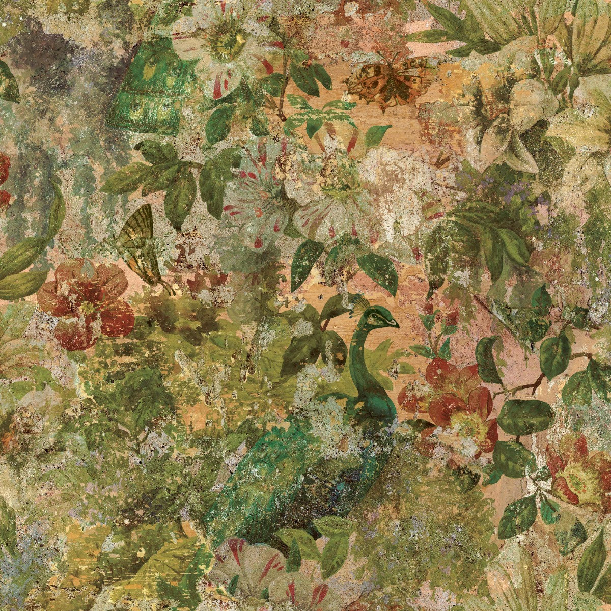 Holden Decor Vintage Peacock Multicoloured Wallpaper 10m x 53cm, Multi