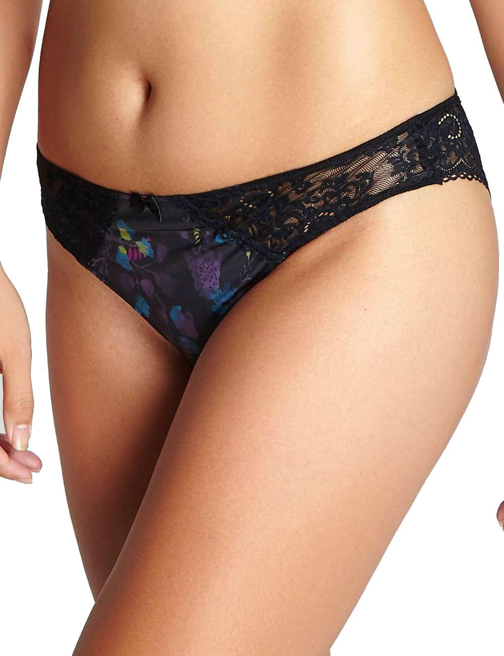 Introducing the stunning new Amelie range from Panache! This gorgeous range is adorned in a floral print, combined with lace panelling to create an elegant look. This Brazilian brief offers moderate rear coverage for an exciting look, and is manufactured from soft touch materials to ensure comfort. The brief looks fabulous under clothes, and pairs up gracefully with matching items from the Amelie range!  Unique and exciting design Soft handle materials Comfortable fit and feel Looks good under clothes Moderate rear coverage Matching items available! Composition:- 57% Polyamide &pipe; 21% Polyester &pipe; 13% Elastane &pipe; 9% Cotton Listed in UK sizes  39782-72671-973764 10042 Brazilian Brief