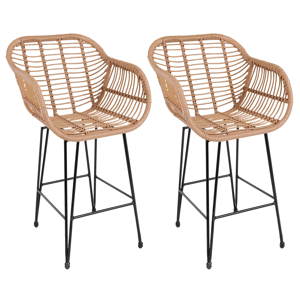 Charles Bentley Pair Of Outdoor Bar Stools Natural