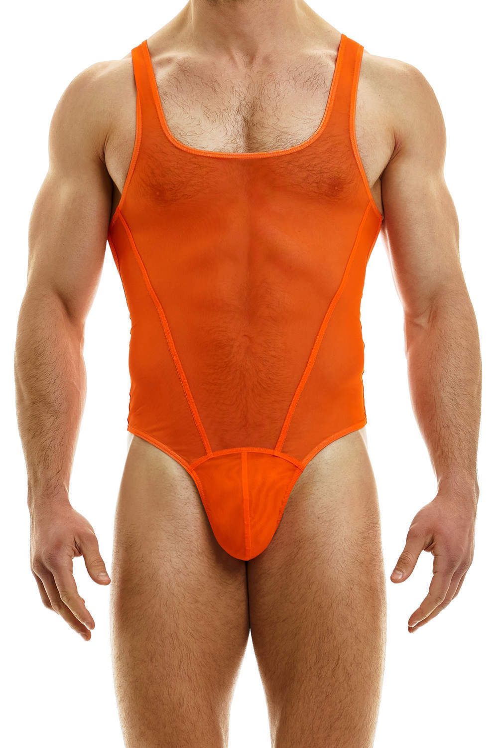 Modus Vivendi Muslin Singlet men’s underwear string body – shop sexy male all in ones with a vest top and thong bottom. See through lots more online