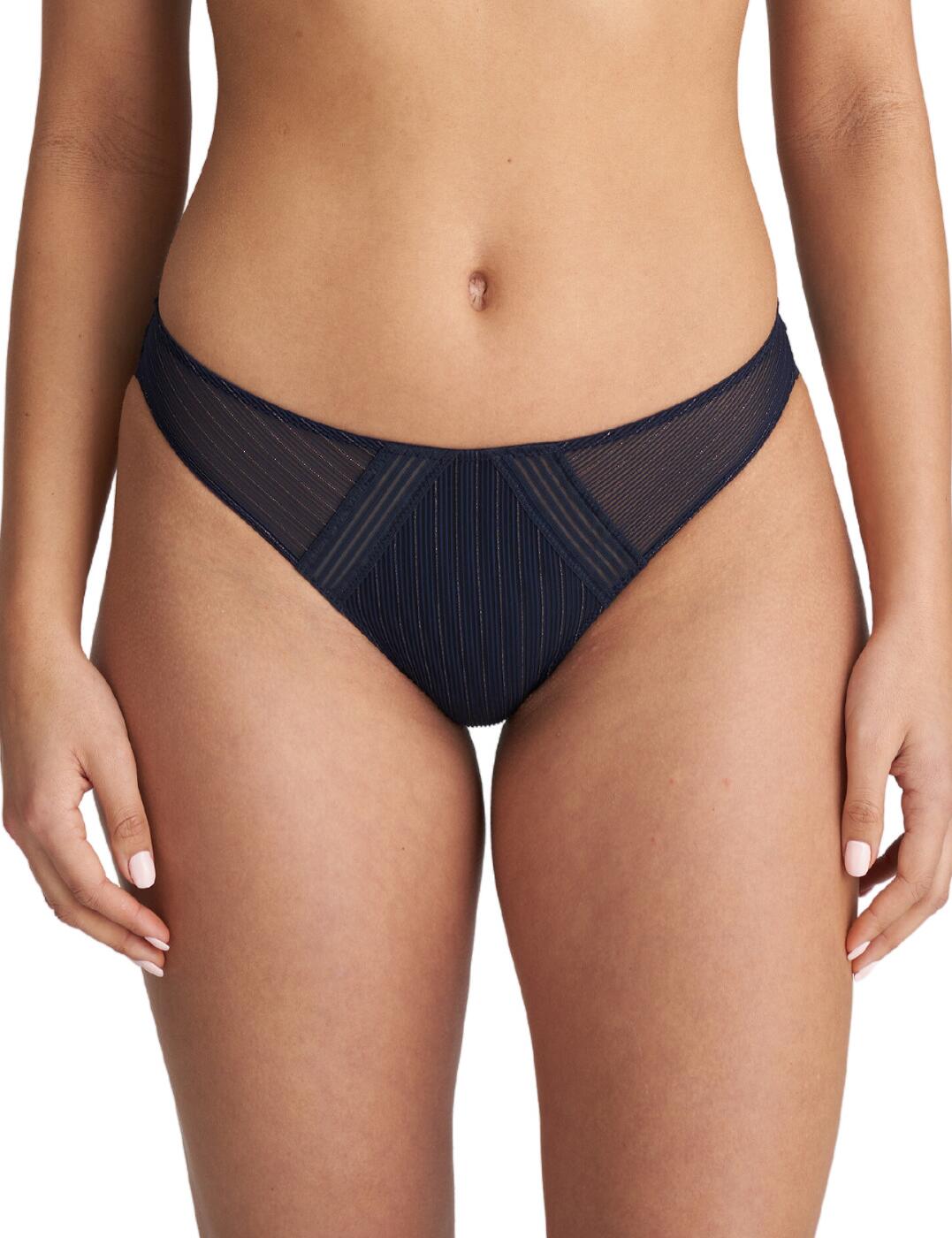 Elevate your everyday outfits with the Marie Jo Tokuda Rio briefs. The elegant Rio briefs come with a stunning stripe design that ensures confidence throughout the day. Crafted with sheer side panels for a flirty look, these briefs feature a mid-rise waist for optimal wearing comfort. The moderate rear coverage also adds to the comfortable wear while providing a flattering silhouette. What's more, you can coordinate your briefs perfectly with matching separates, ensuring an eye-catching finish to your lingerie wardrobe.