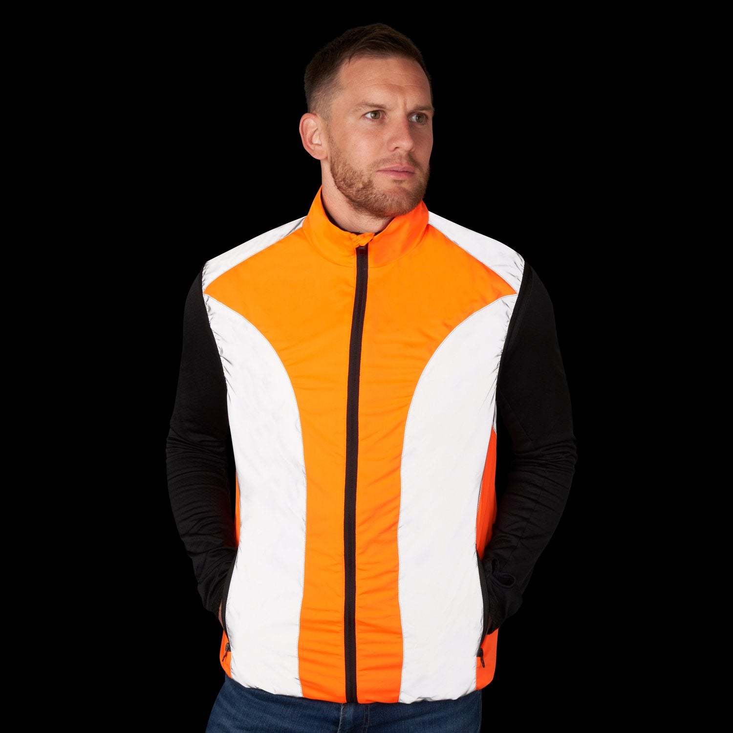 Image of BTR Hi Vis Reflective Running & Cycling Gilet & Vest with Pockets