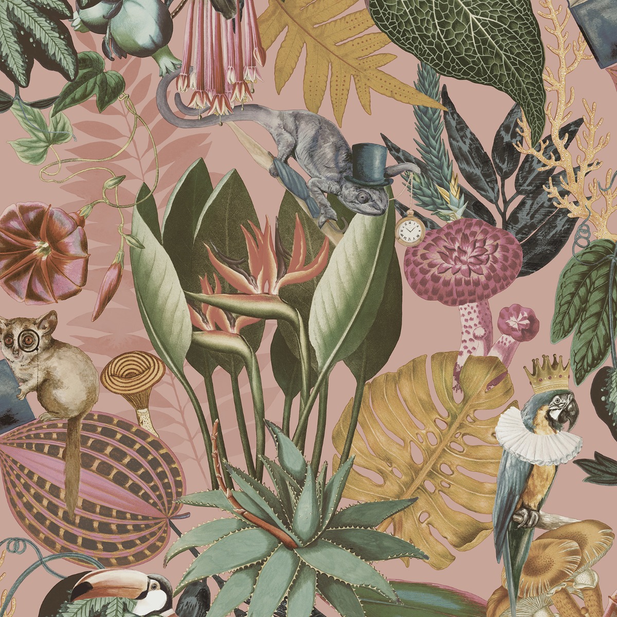 Holden Decor Wonderland Blush Wallpaper 10m x 53cm, Pink