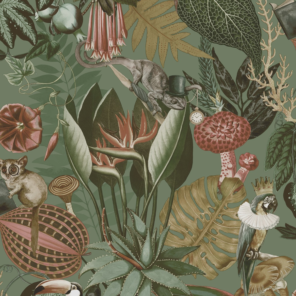 Holden Decor Wonderland Sage Wallpaper 10m x 53cm, Green
