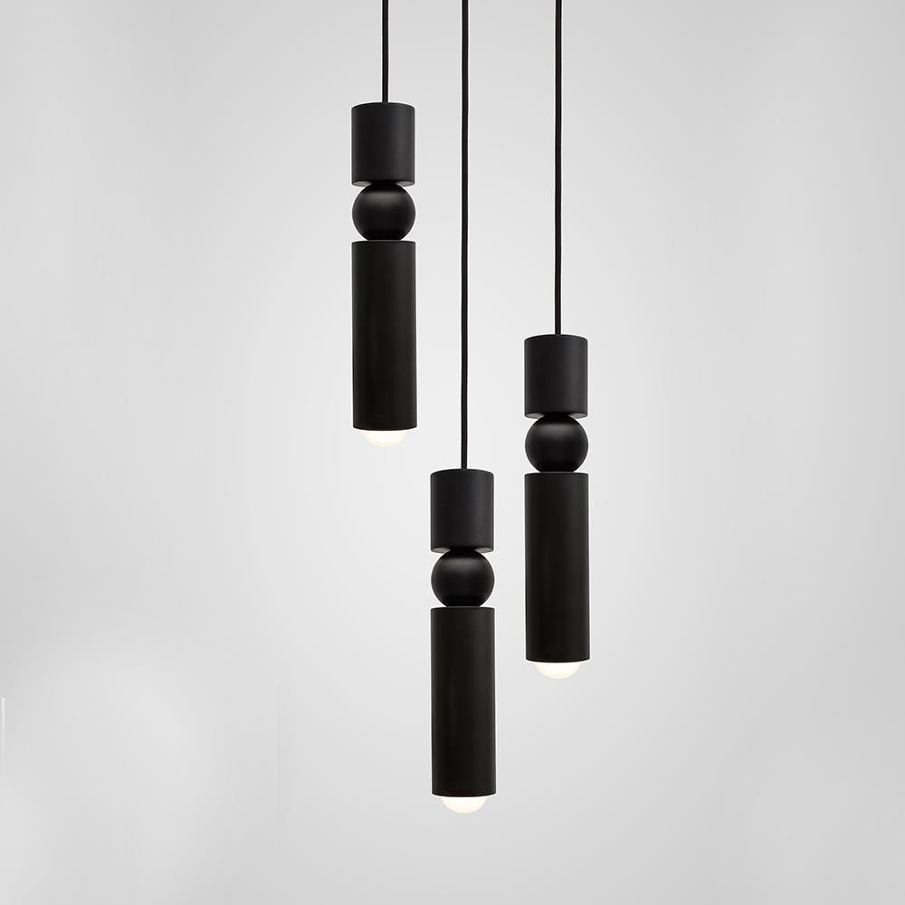 Fulcrum Chandelier 3 Piece Chandelier Black