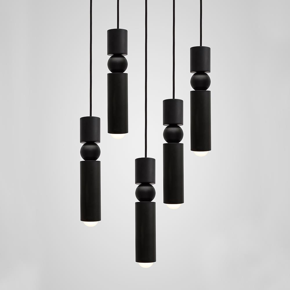 Fulcrum Chandelier 5 Piece Chandelier Black