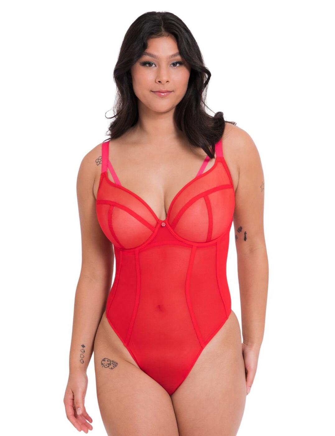 Be bold with the brand new Curvy Kate Elementary plunge body - a beautiful and seductive piece of lingerie sure to become your wardrobe favourite! This eye-catching bodysuit is designed with high apex detail for an extra dramatic flair, while the unpadded cups offer an incredibly comfortable fit. It also features underwired support for added security and adjustable shoulder straps for maximum flexibility. The back fastening hook and eye closure make it easy to put on and take off, while high leg cuts flatter your figure in all the right places. With its simple yet sexy design, this minimalistic piece of lingerie is perfect for women who are looking to add a touch of glamour to their everyday style. Get ready to turn heads with the Curvy Kate Elementary Plunge body!  Eye catching plunge bodysuit High apex detail Non-padded cups Underwired for support Adjustable shoulder straps Hook and eye fastening on back and gusset High leg cuts Simple yet sexy design Country of origin: China Composition: Main: 100% Polyester Composition: Lining: 100% Polyamide Composition: Wing Mesh: 73% Polyamide &pipe; 27% Elastane Composition: Brief Mesh: 90% Polyamide &pipe; 10% Elastane Composition: Gusset: 100% Cotton Listed in UK sizes  60886-105836-1393200 CK056704 Body