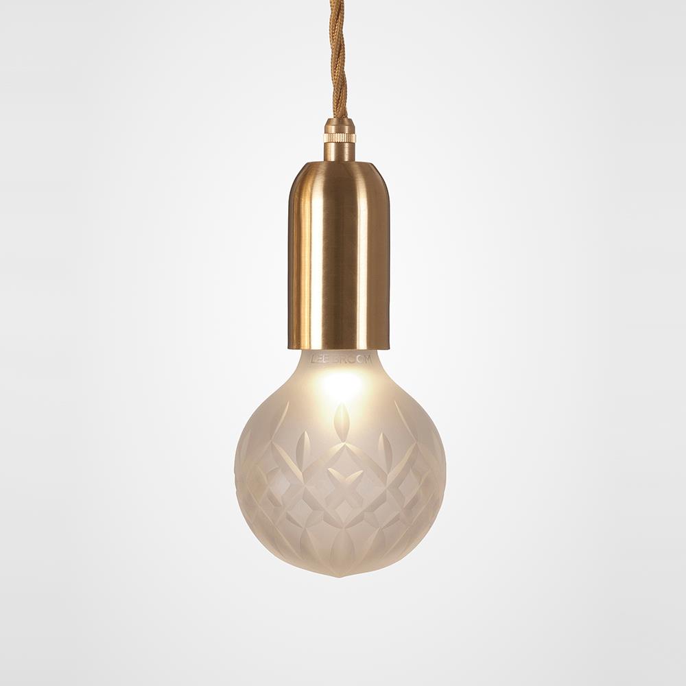 Lee Broom Crystal Bulb Pendant Brushed Brass Frosted Brassgold Designer Pendant Lighting