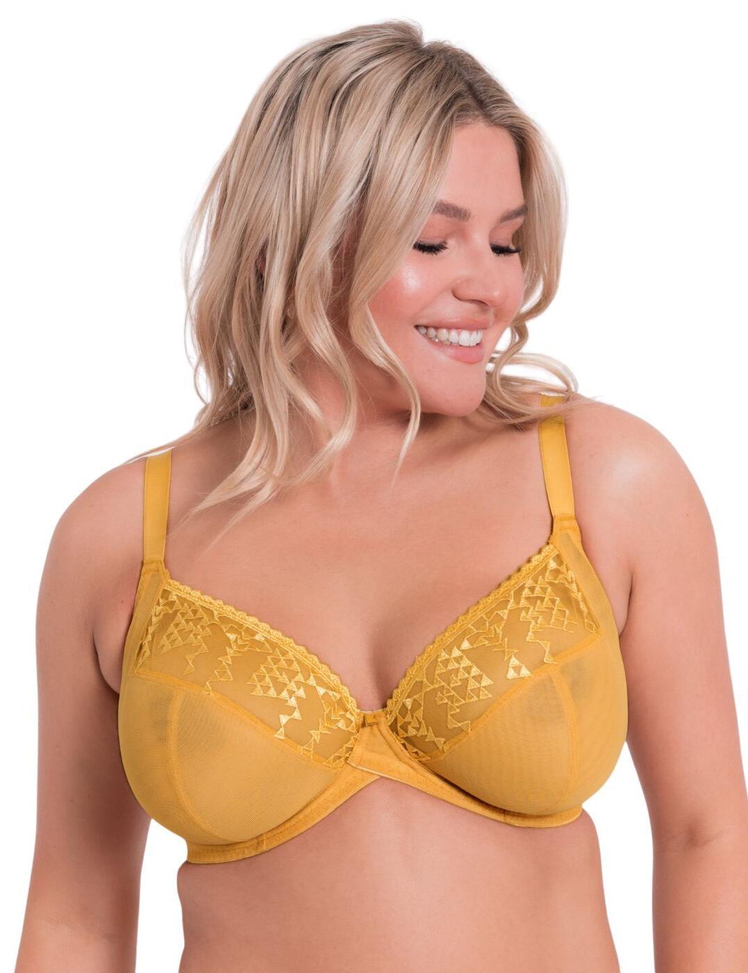 Be bold with the Curvy Kate Centre Stage full plunge bra! Looking for a show-stopping lingerie piece? This full plunge bra is a perfect choice. With stunning geometrical embroidery details, this bra features non-padded cups for a natural shape and underwiring for support. The hook and eye fastening and adjustable shoulder straps provide a personalised fit. Plus, its sheer finish adds an extra touch of glamour. Not to mention that if you love this style there's matching lingerie available too so you can complete your look with ease.  Stunning full plunge bra Non-padded cups for natural shape Underwired for support Hook and eye fastening Adjustable shoulder straps Geometrical embroidered details Sheer finish Matching lingerie available Country of origin: China Composition: Main: 100% Polyamide Composition: Wing Mesh: 61% Polyamide &pipe; 39% Elastane Composition: Embroidery: 100% Polyester Listed in UK sizes  60900-105850-1393828 CK033101 Plunge Bra