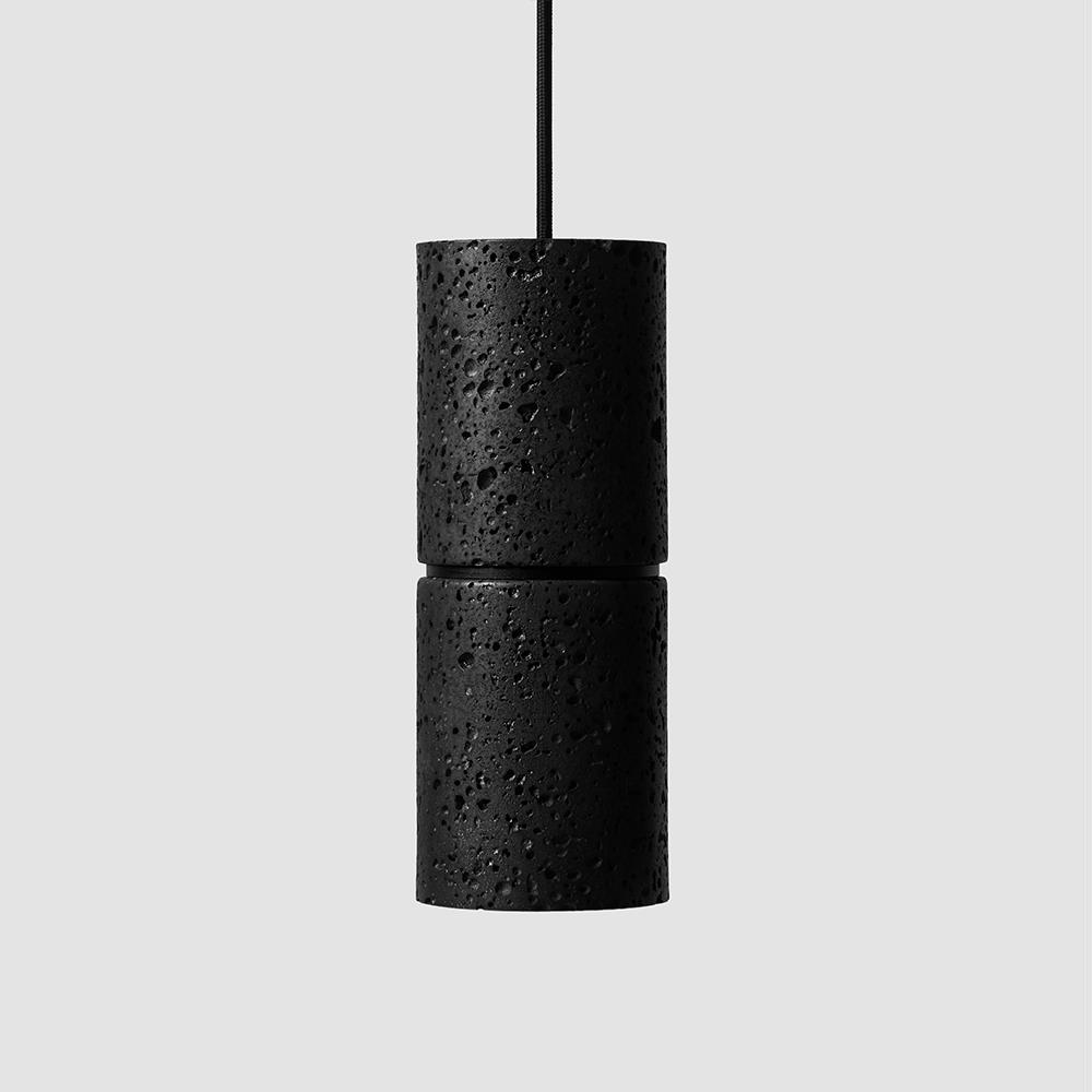 Bentu Design Ri Pendant Lava Stone Black Aluminium Designer Pendant Lighting