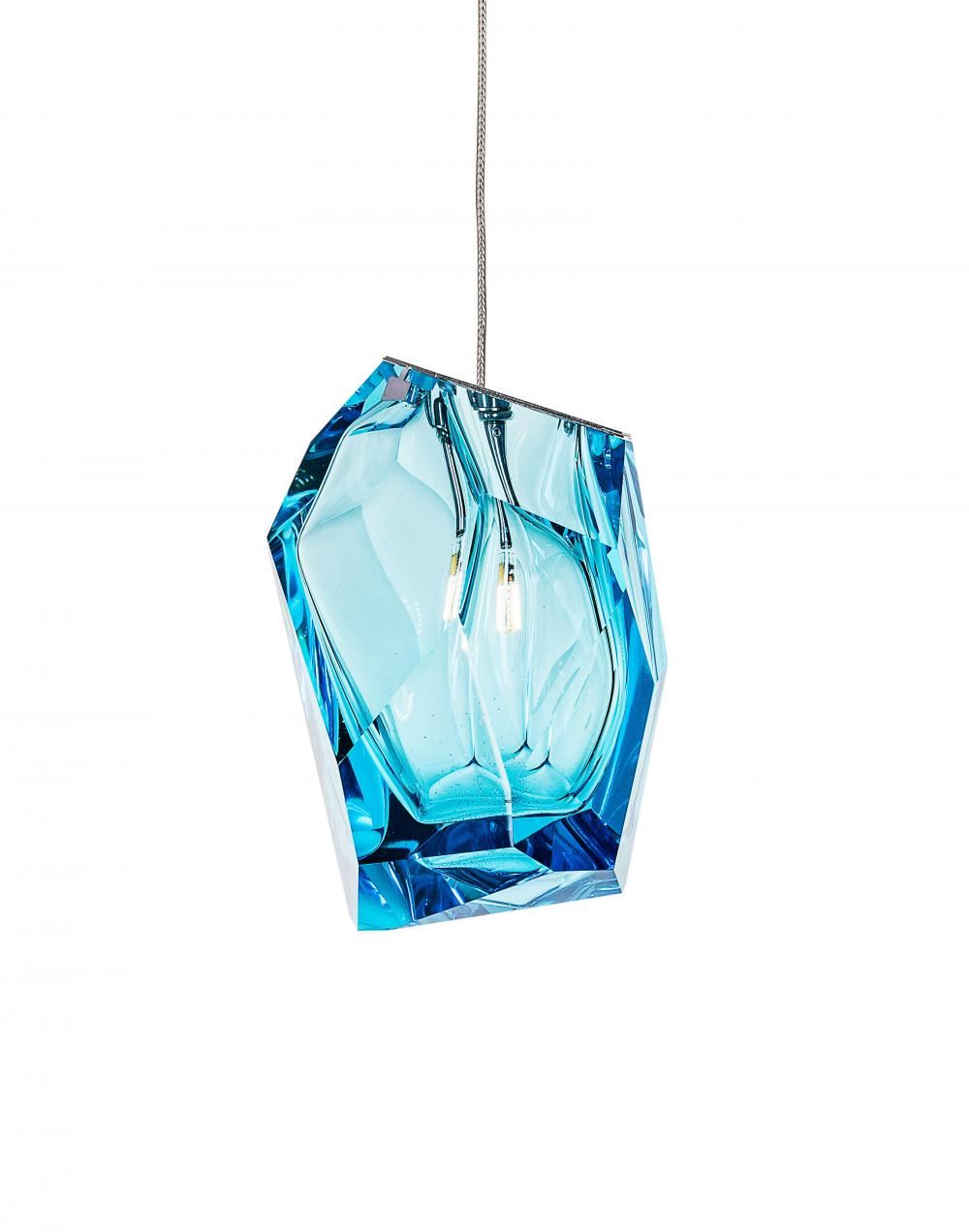 Lasvit Crystal Rock Pendant Blue Designer Pendant Lighting