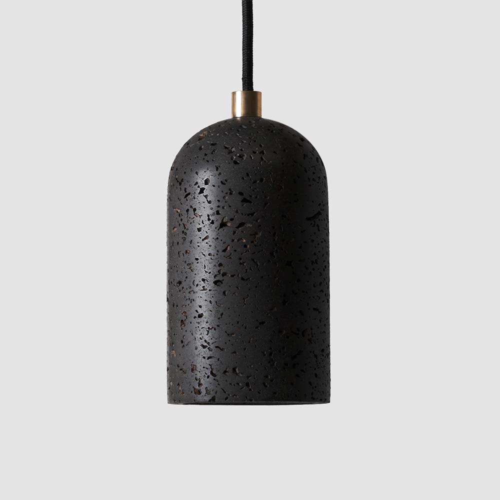 Bentu Design U Pendant Lava Stone Brass Black Designer Pendant Lighting