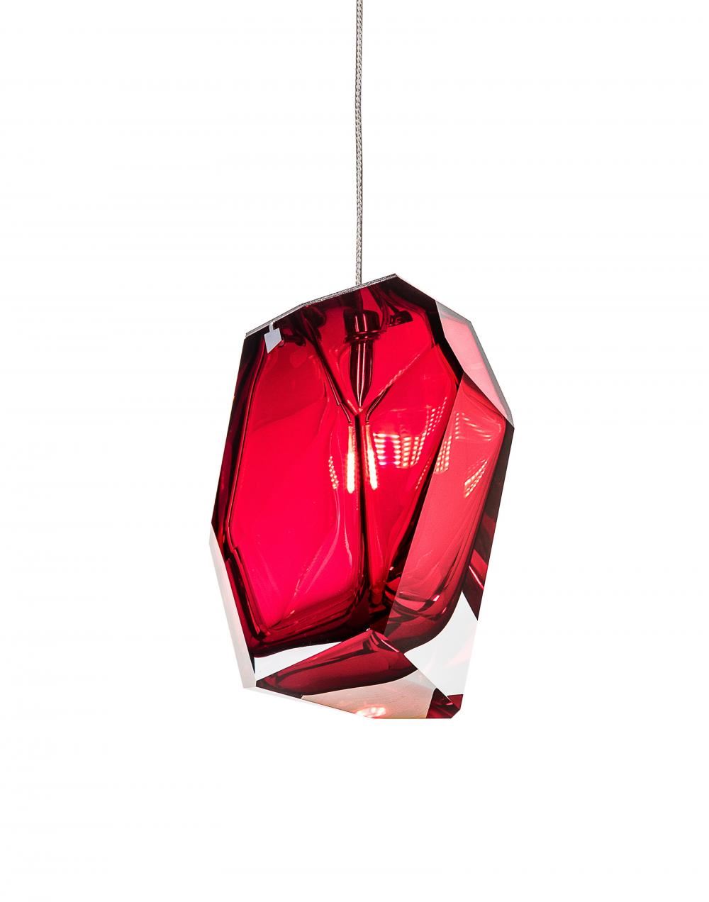 Lasvit Crystal Rock Pendant Red Designer Pendant Lighting