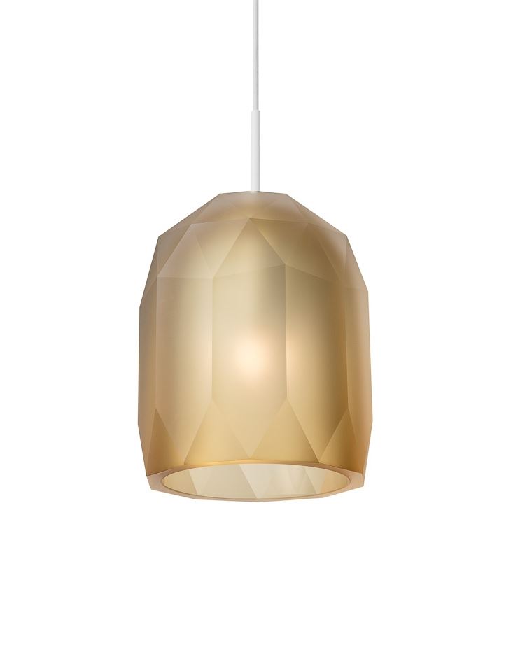 Polygon Pendant Light Amber Matt