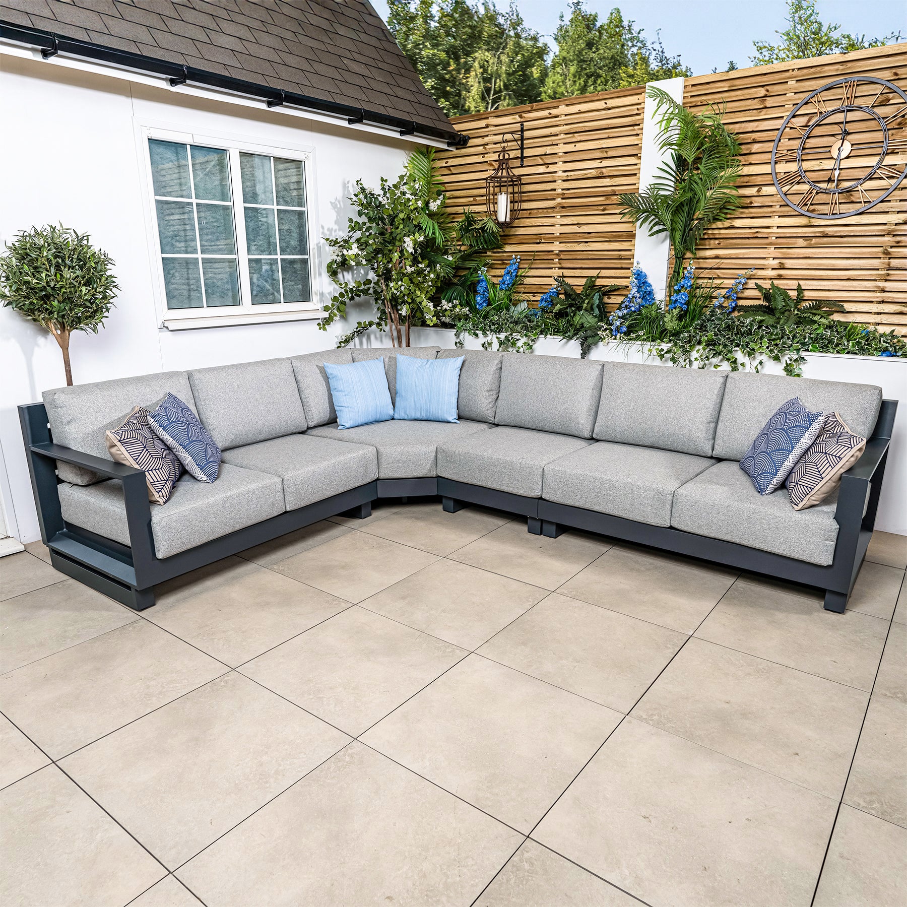 Bracken Outdoors Panama Anthracite Aluminium Rectangular Corner Sofa Garden Furniture Set