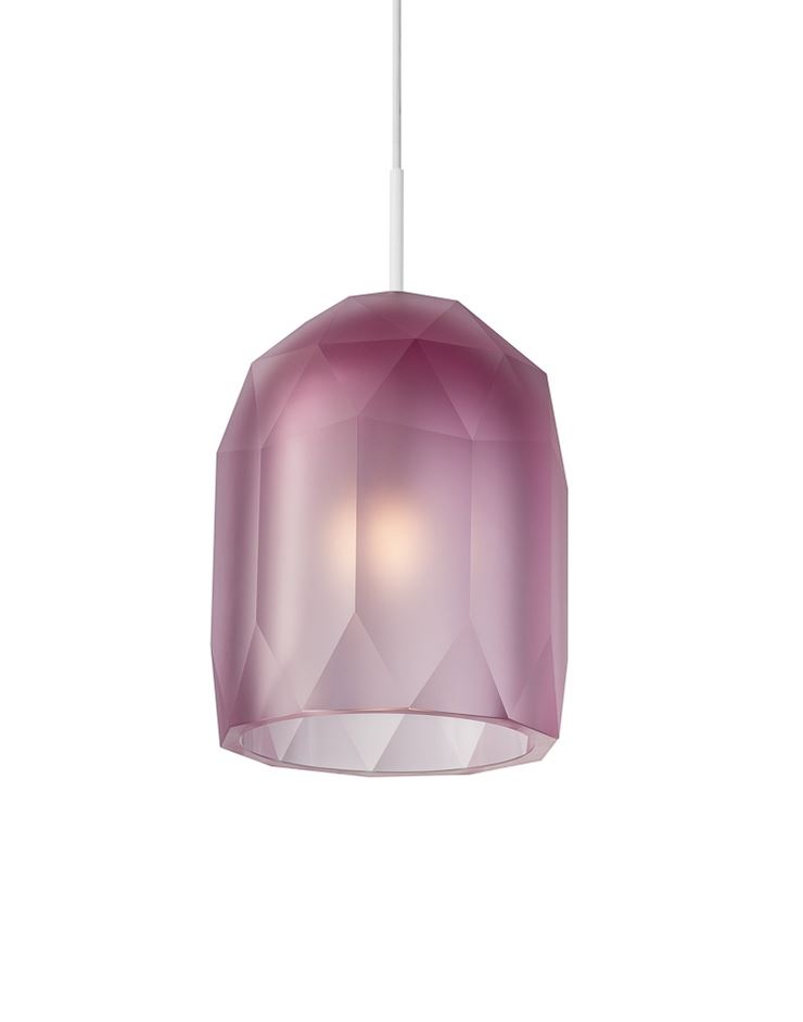 Polygon Pendant Light Pink Matt