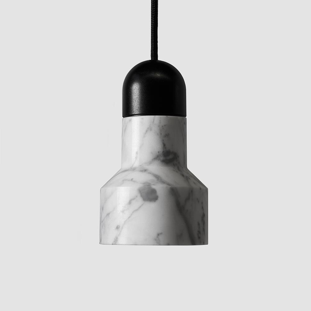 Bentu Design Qie Pendant Marble Or Lavastone White Marble With Black Fitting Designer Pendant Lighting