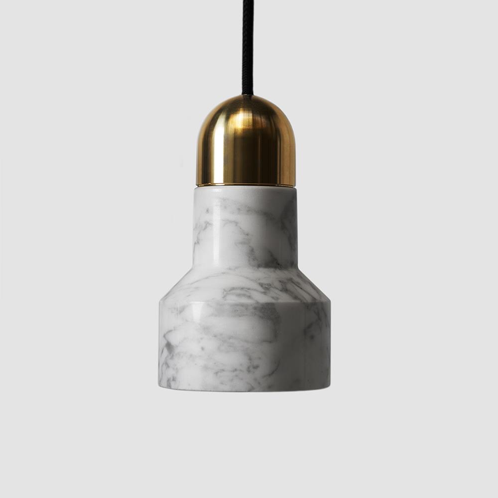 Bentu Design Qie Pendant Marble Or Lavastone White Marble With Brass Fitting Designer Pendant Lighting