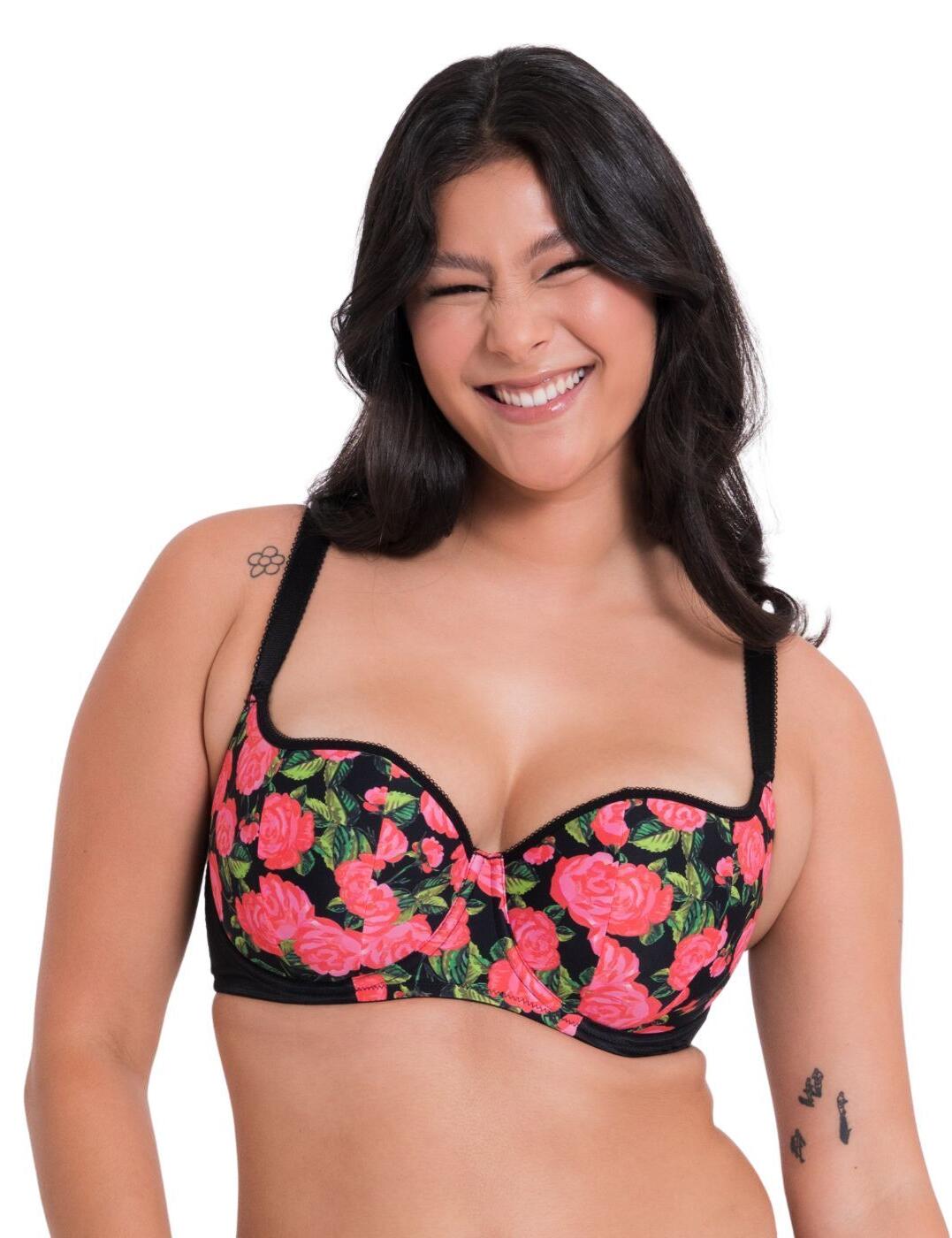 Add some fun to your lingerie collection with the Curvy Kate Boost in Bloom balcony bra! This gorgeous balconette-style bra will become your new go-to favourite this season. Beautifully designed with Y2K-inspired floral prints, sweetheart neckline, and underwiring, this bra is sure to make you feel feminine and confident all day long. Enjoy the lightly padded cups for ultimate comfort and support, plus cut-out details for added flair. With adjustable shoulder straps and hook and eye closure for a perfect fit, this stunning balcony bra offers everything you need for a comfortable fit all day long. Create a delightful set by pairing with the matching coordinate available.