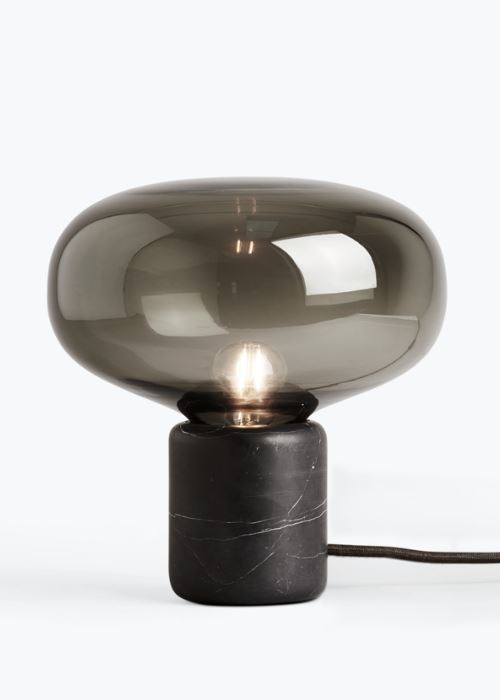 Karl Johan Table Light Black Marquina With Smoked Glass