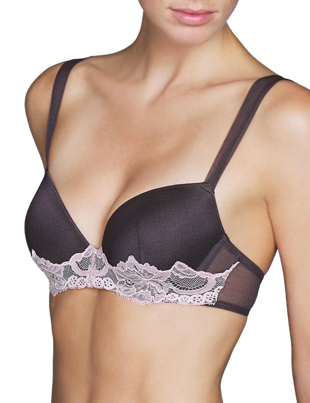 Look and feel beautiful in the gorgeous Eden collection, by Andres Sarda! Offering a truly luxurious and glamorous aesthetic, Eden is fashioned in intricate lace and features an alluring colour combination. This bra is underwired to offer excellent uplift and support and it is padded to offer a natural-looking boost, helping to accentuate cleavage. The bra offers plunge style cups, and also features adjustable straps that can be fastened together to create a popular racerback style. Securing at the rear with a traditional hook and eye closure, pair this bra with matching coordinates from the Eden range to create a fabulous new look for your everyday lingerie drawer.  Chic and opulent design Comfortable fit Underwired support Padded cups Popular plunging design Beautiful lace styling Adjustable straps Straps can be converted to a racerback Hook and eye closure at the rear Composition:- 58% Polyamide &pipe; 9% Elastane &pipe; 33% Polyester Listed in UK sizes  41001-75025-997581 3303916 Plunge Bra
