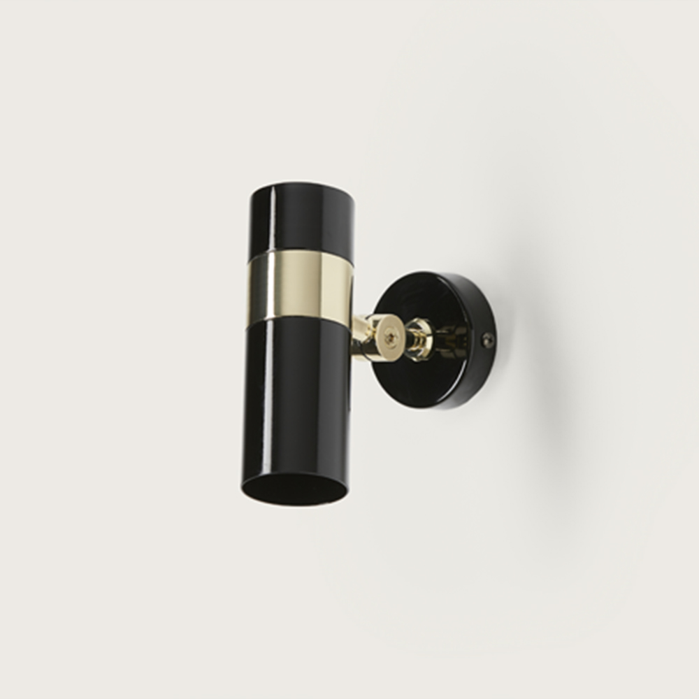 Pago Wall Light Shinny Black Shinny Gold