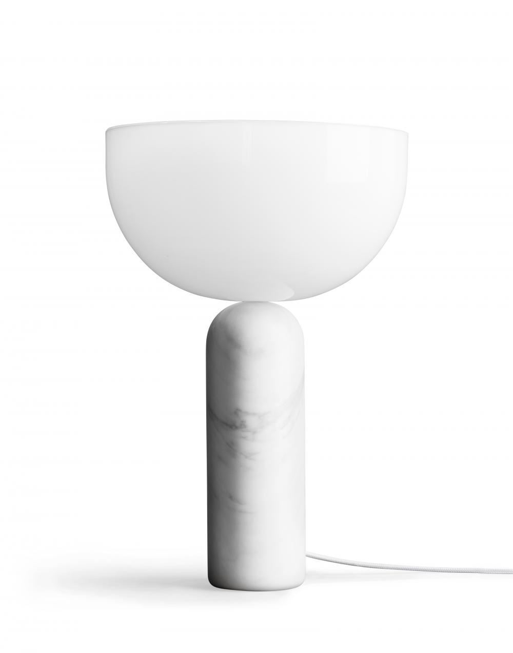 Kizu Table Light Large White Marble With White Acrylic
