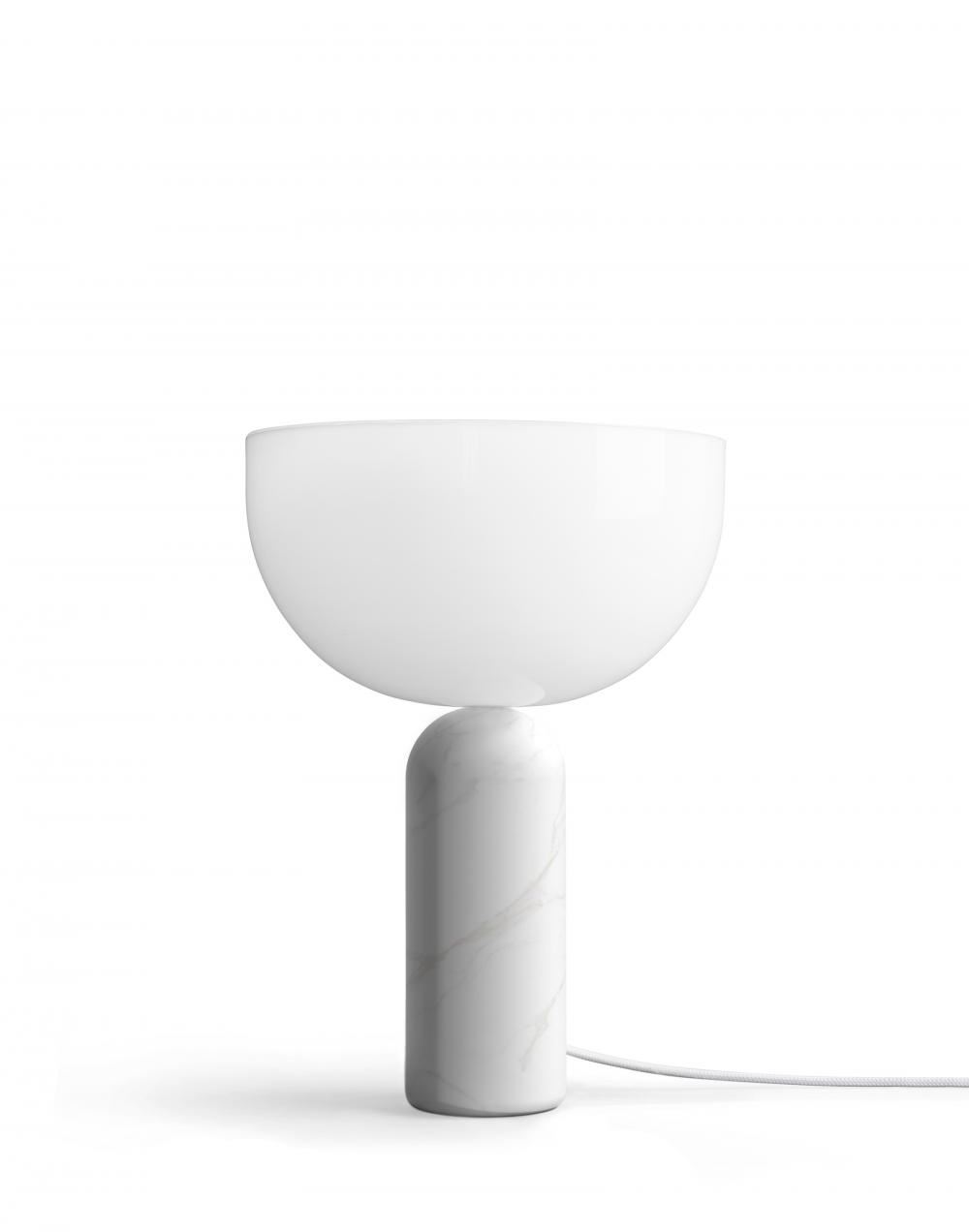 Kizu Table Light Small White Marble With White Acrylic