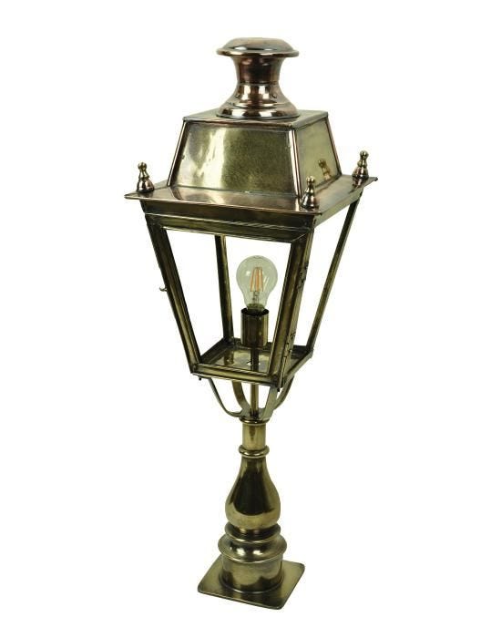 Limehouse Balmoral Pillar Lamp Distressed Finish Outdoor Lighting Outdoor Lighting Brassgold