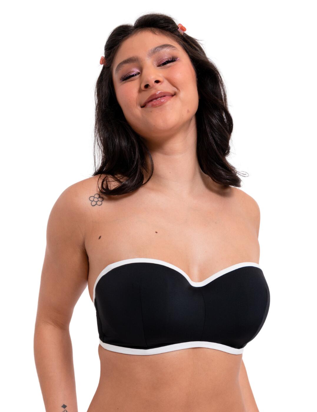 Feel stylish and chic in this elegantly simple bandeau bikini top from the Minimalist range by Curvy Kate! The timeless design is trendy and flattering, with design features that offer comfort without compromising on look. Underwired and lightly padded for all day long support, this is a must have item for your next holiday or trip to the pool! The multiway straps allow you to adjust your look, enabling you to create your desired fit. The lower cut luxe fit updates this style, and flatters your gorgeous curves. Pair with the coordinating briefs from the minimalist range to complete this fabulous monochrome look!  Stylish monochrome bandeau bikini top Lower cut luxe fit Underwired and lightly padded Multiway straps Clip fastening Timeless design Matching swimwear available Country of origin: China Composition: Listed in UK sizes  61030-105990-1397665 CS030307 Halter Bikini Top