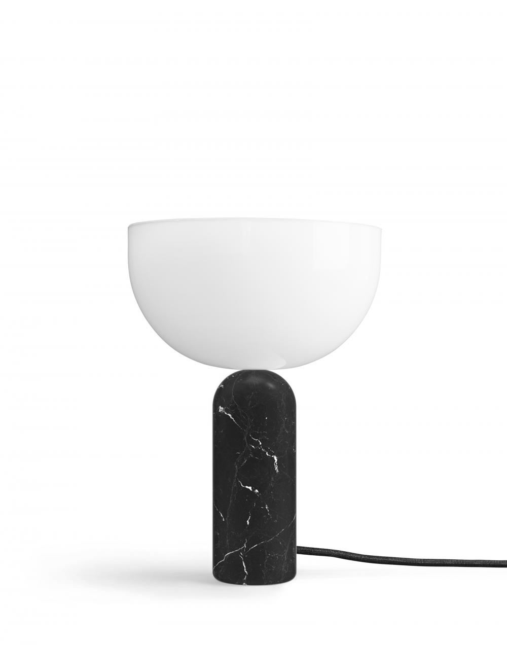 Kizu Table Light Small Black Marble With White Acrylic