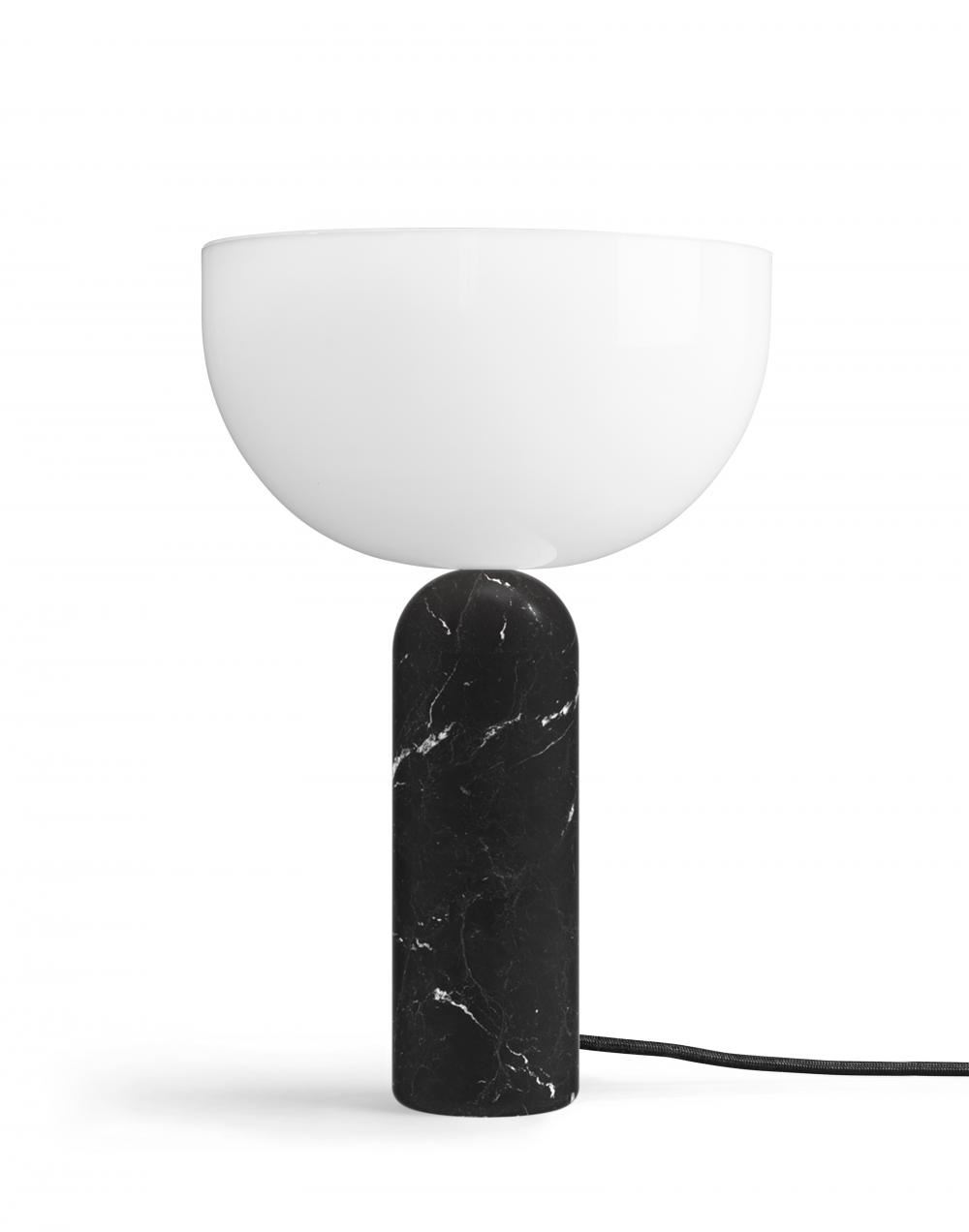 Kizu Table Light Large Black Marble With White Acrylic