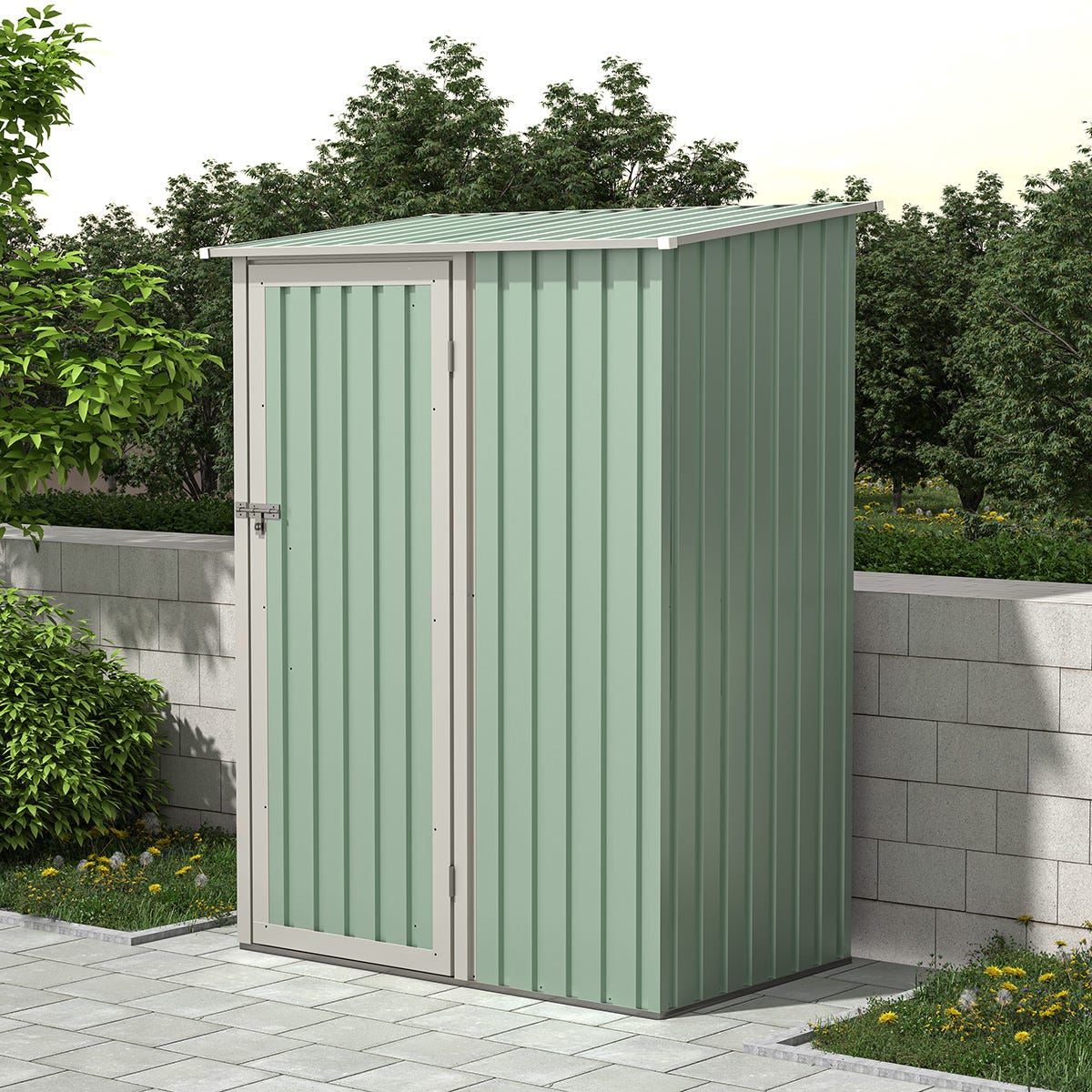 Charles Bentley Metal Storage Shed 47ft X 3ft Green