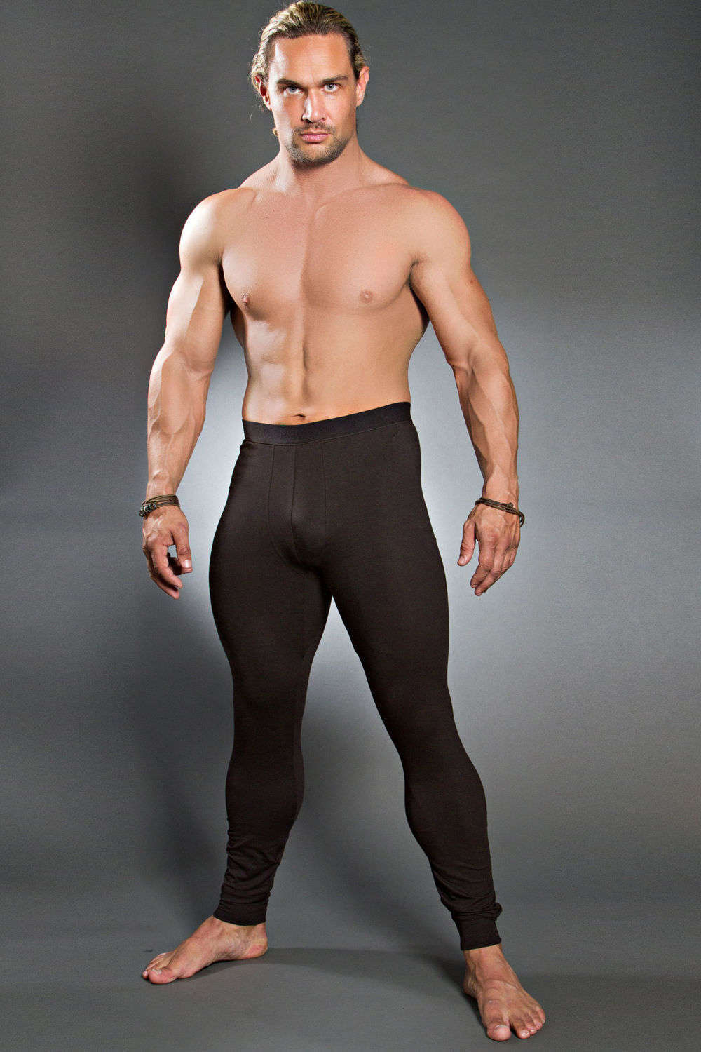 Soft cotton modal men's long john underwear from Doreanse with folded leg cuffs