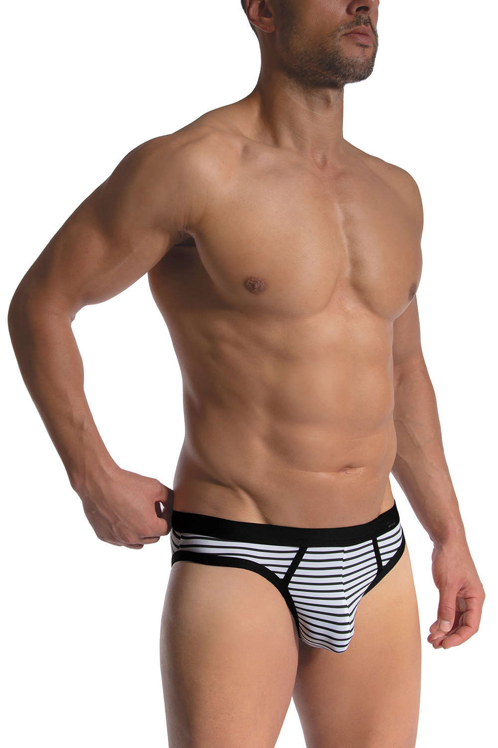 Luxury Olaf Benz RED2475 Retro Brief men’s underwear micro in chic stripes. Shop ultra light silky male bikinis – curvy pouch high leg designer slips