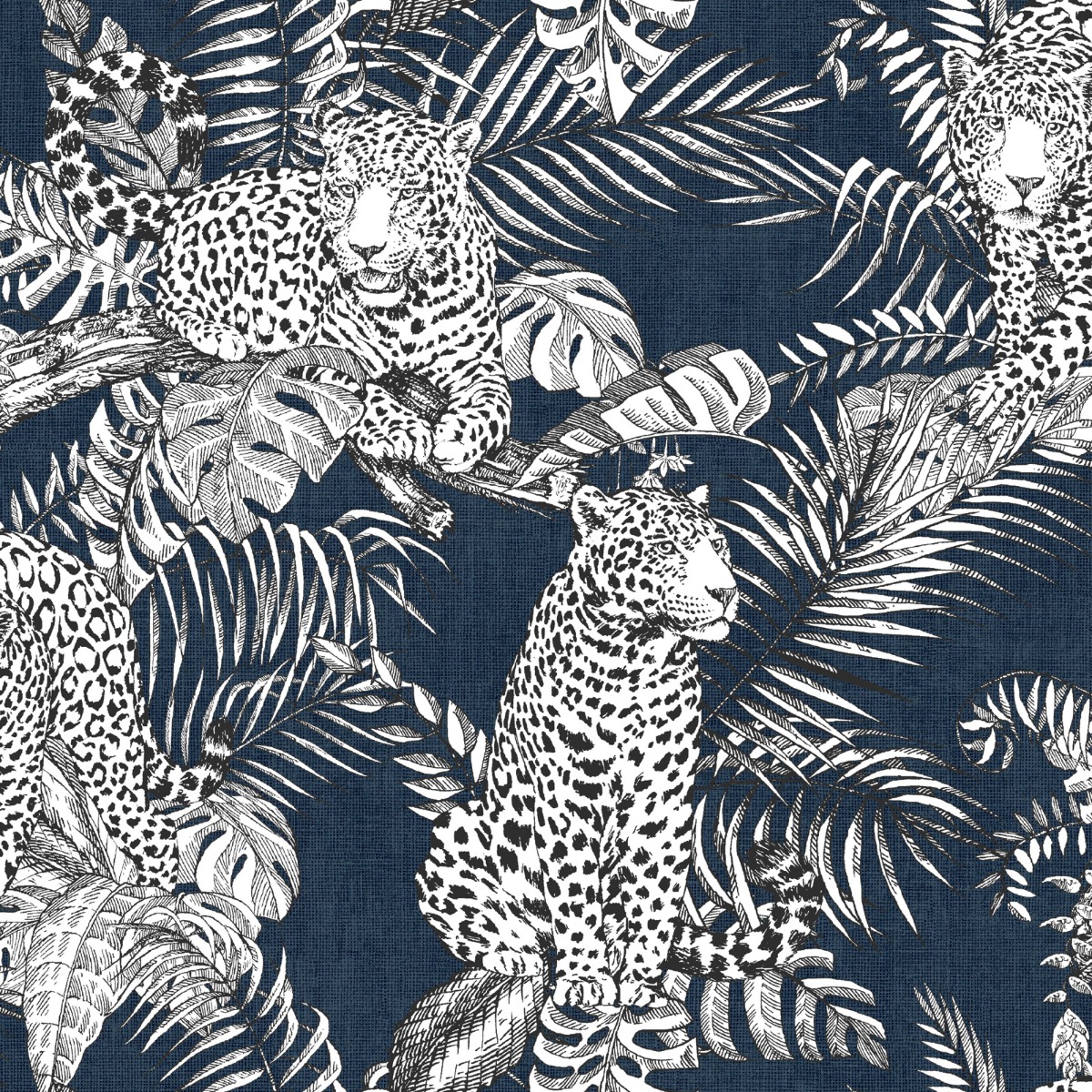 Darcy James Mamboa Blue Wallpaper 10m x 53cm, Blue